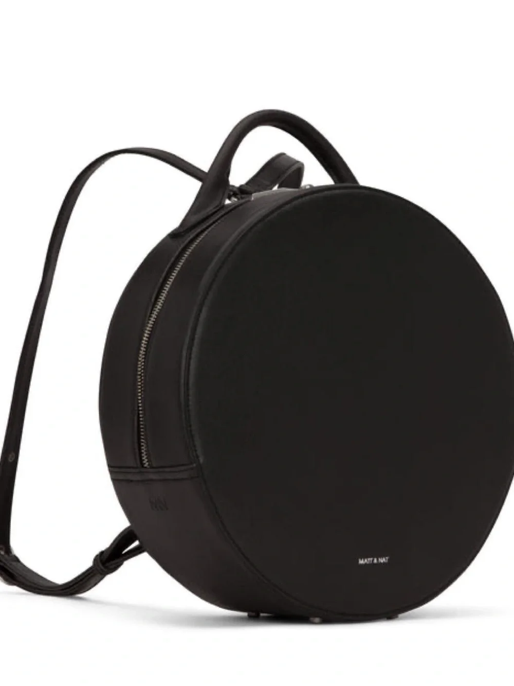 Matt & Nat Black Circular Vegan Leather Backpack
